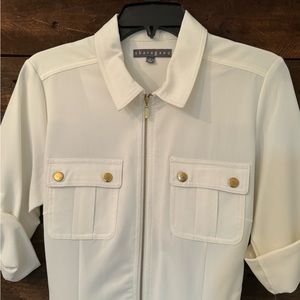 White ivory dress with belt included size 8